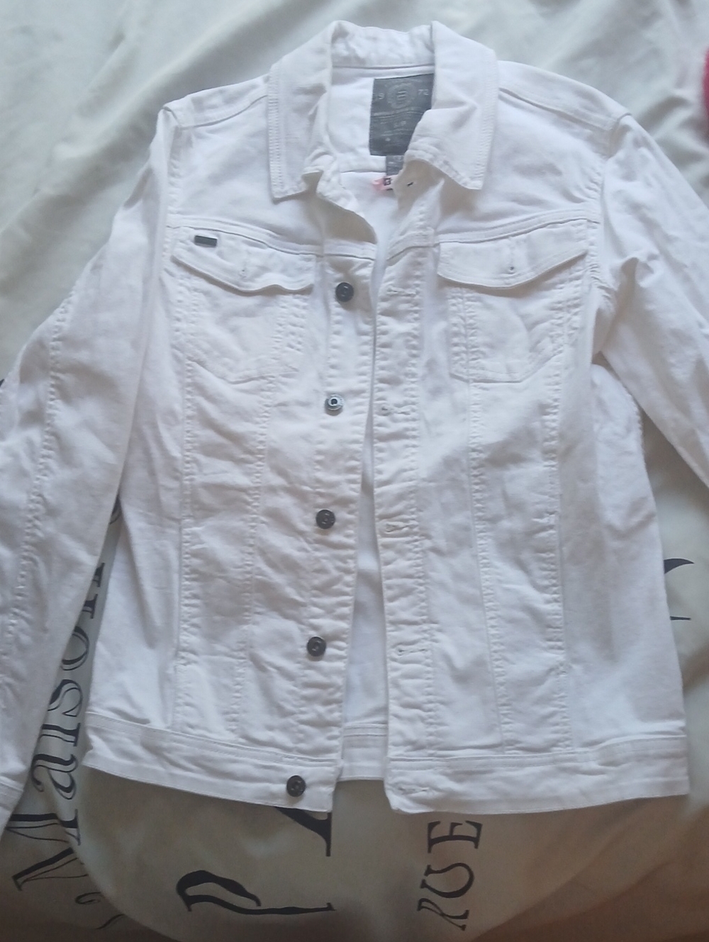 Buffalo David Bitton White Denim Jean Jacket